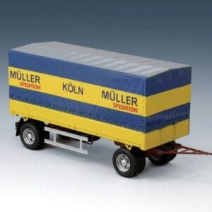 Miniature trailer with cover and wheels