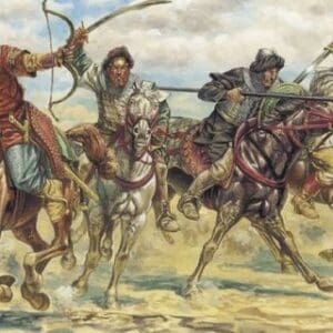 Historical cavalry charge illustration