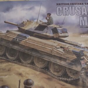 Model kit box of Crusader tank