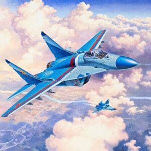 Fighter jets soaring through the clouds