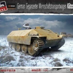 German armored personnel carrier model kit packaging.