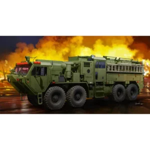 Military-style green vehicle with rugged design.