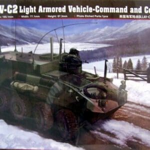 Model kit box for LAV-C2 armored vehicle.