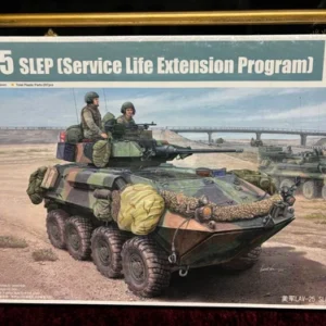Model kit box featuring AV-25 SLEP tank.