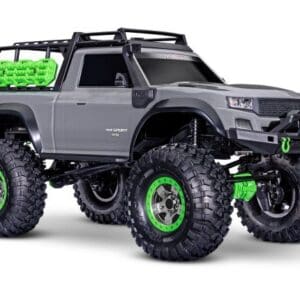 Gray off-road truck with green accents.