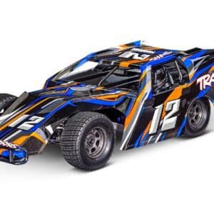 Colorful RC car with number 12 design.