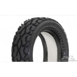 Off-road tire with rugged tread design.