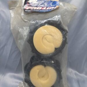 Foam tires packaged for model vehicles.
